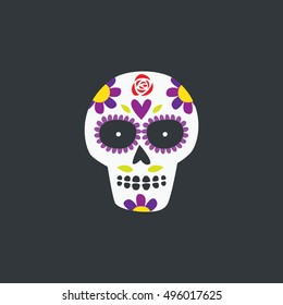 Mexico, Mexican skull, Mexico sugar skull set, Day of the death illustration