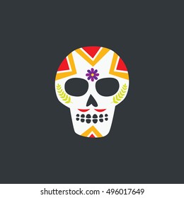 Mexico, Mexican skull, Mexico sugar skull set, Day of the death illustration