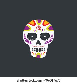 Mexico, Mexican skull, Mexico sugar skull set, Day of the death illustration