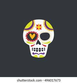 Mexico, Mexican skull, Mexico sugar skull set, Day of the death illustration
