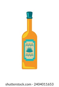 ilustración del frasco de bebida mezcal de méxico