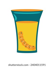 mexico mezcal with worm illustration