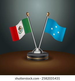 Mexico and Micronesia table flags relation with gradient backgrund