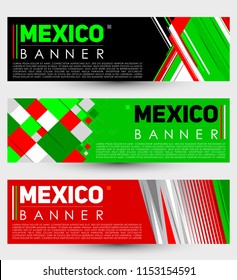 Mexico modern banner template vector set design