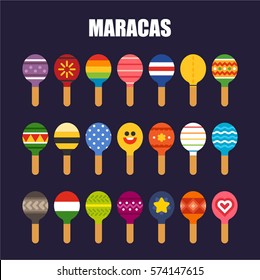 Mexico Musical instruments Maracas vector illustration flat design