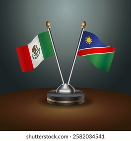 Mexico and Namibia table flags relation with gradient backgrund