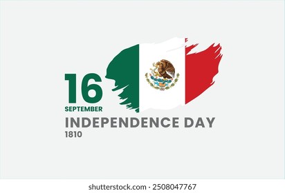 Mexico national day, Mexico Independence day, Brush painted grunge flag of Mexico country.