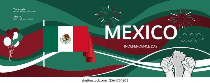 Mexico National Day latest banner design. Abstract templates for special day celebration, greeting card, promo, ads, sale, national event and Mexico Independence Day. Holiday concept