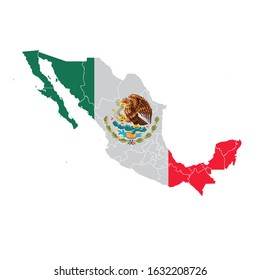 Mexico National flag map icon