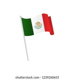 Mexico national flag with pole