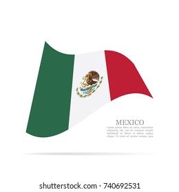 Mexico national flag waving vector icon