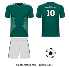 Mexico national soccer team shirt in generic country colors for fan apparel