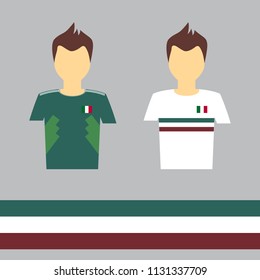 Mexico national soccer team shirt in generic country colors for fan apparel.