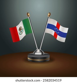 Mexico and Netherlands Antilles table flags relation with gradient backgrund