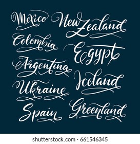 Mexico and new zealand hand written typography. Good use for logotype, symbol, cover label, product, brand, poster title or any graphic design you want. Easy to use or change color
 