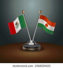 Mexico and Niger table flags relation with gradient backgrund