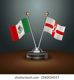 Mexico and Northern Ireland table flags relation with gradient backgrund