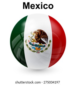 mexico official flag, button ball 