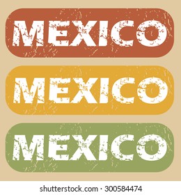 Mexico on colored background
