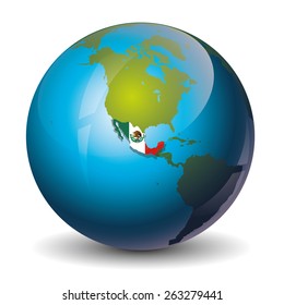 Mexico on Globe