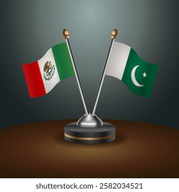 Mexico and Pakistan table flags relation with gradient backgrund