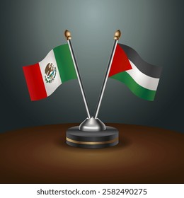 Mexico and Palestine table flags relation with gradient backgrund