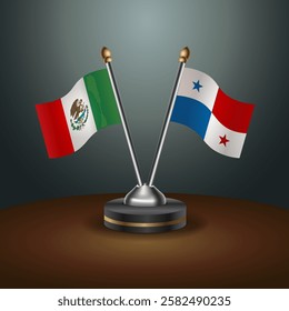 Mexico and Panama table flags relation with gradient backgrund