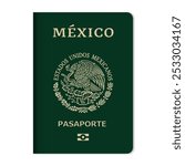 Mexico passport cover front with official gold emblem and text