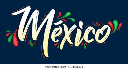 Mexico Patriotic Banner design Mexican flag colors vector illustration