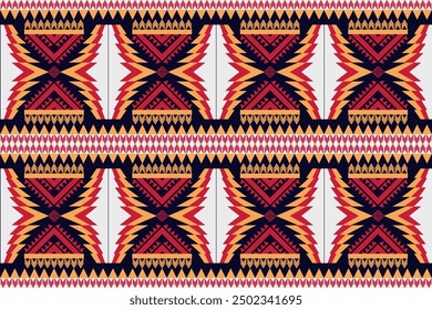 mexico pattern ethnic designs geometric shapes Triangular color tear drop ikat black yellow orange white tribal pattern designs pattern for Textile printing business Wallpaper, carpet fabric Cushions