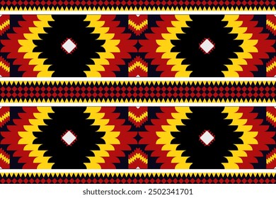 mexikanisches Muster ethnische Designs geometrische Formen Dreieckige Farbe Tränen Drop ikat schwarz gelb orange weiß Stammesmuster Designs Muster für Textildruck Geschäft Tapete, Teppich Stoff Kissen