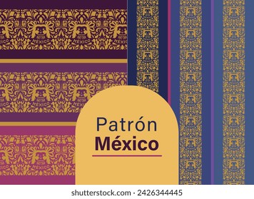 Mexico pattern. Mexican textile style with patriotic motifs