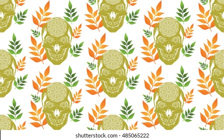 Mexico pattern with skull