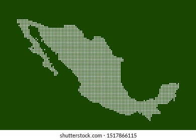 Mexico pixel map. Vector illustration. Halftone style.
