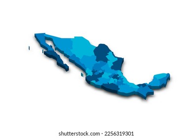 Mexico political map of administrative divisions