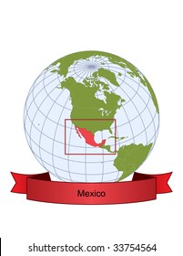 Mexico, position on the globe