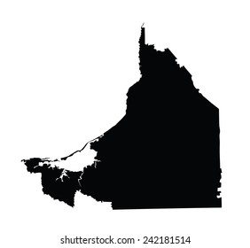 Mexico province map, Campeche vector map silhouette isolated on white background. High detailed silhouette illustration.