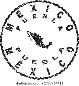 México Puebla Round Seal Diseño de mapas