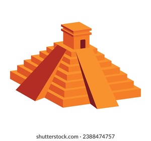 mexico pyramid chichen itza illustration