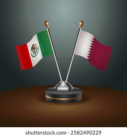 Mexico and Qatar table flags relation with gradient backgrund