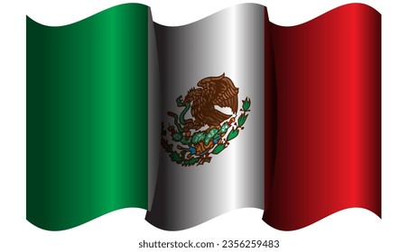 mexico realistic waving flag design vector illustration suitable for element on poster design, template and social media post design