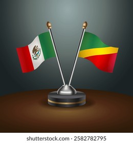 Mexico and Republic of North Congo table flags relation with gradient backgrund