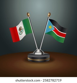 Mexico and Republic of North Sudan table flags relation with gradient backgrund