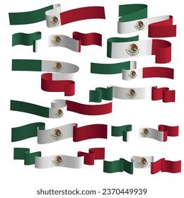mexico ribbon flag vector element