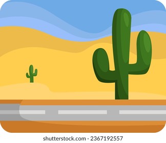 Mexico road, illustration, vector on a white background.
