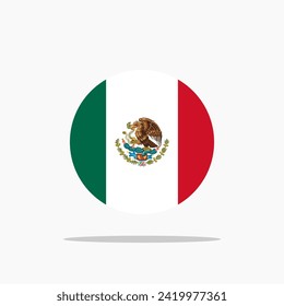 Mexico Round Country Flag. illustration vector of Mexico Round Country Flag. EPS 10