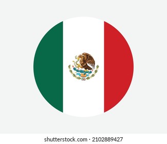 Mexico Round Country Flag. Mexican Circle National Flag. United Mexican States Circular Shape Button Banner. EPS Vector Illustration. svg