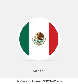 Icono de bandera redonda de México con sombra.