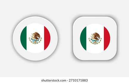 Icono de Botón de bandera nacional redondeado de México