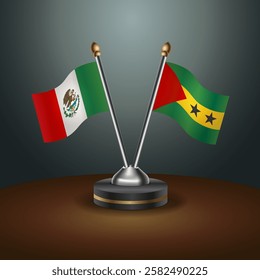 Mexico and Sao Tome and Principe table flags relation with gradient backgrund